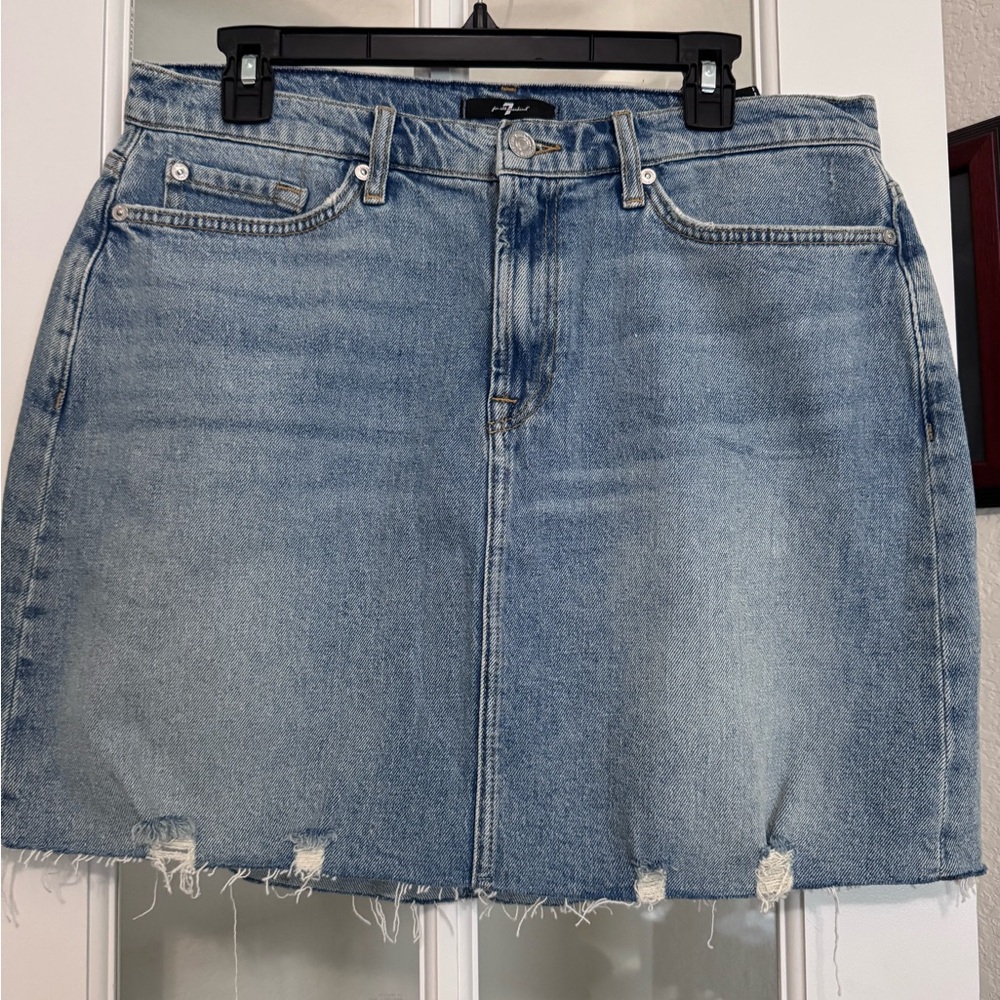 7 for all Mankind Size 32 NWOT Denim Blue Skirt